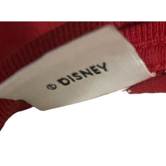 Vtg Mickey & Minnie Embroidered Pocket Love Flowers Long Sleeve Red Womens Large - Picture 2 of 16